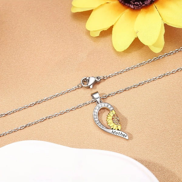 Sunflower Heart Necklace Set