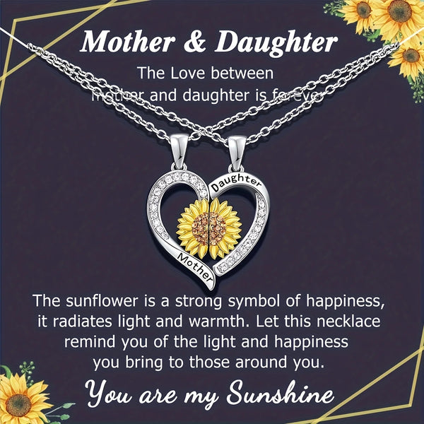Sunflower Heart Necklace Set