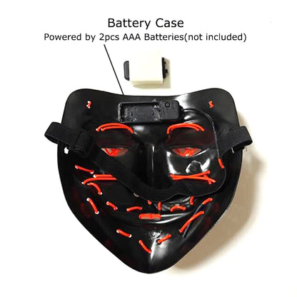 Wireless Neon LED Halloween Mask – Light-Up Party Mask