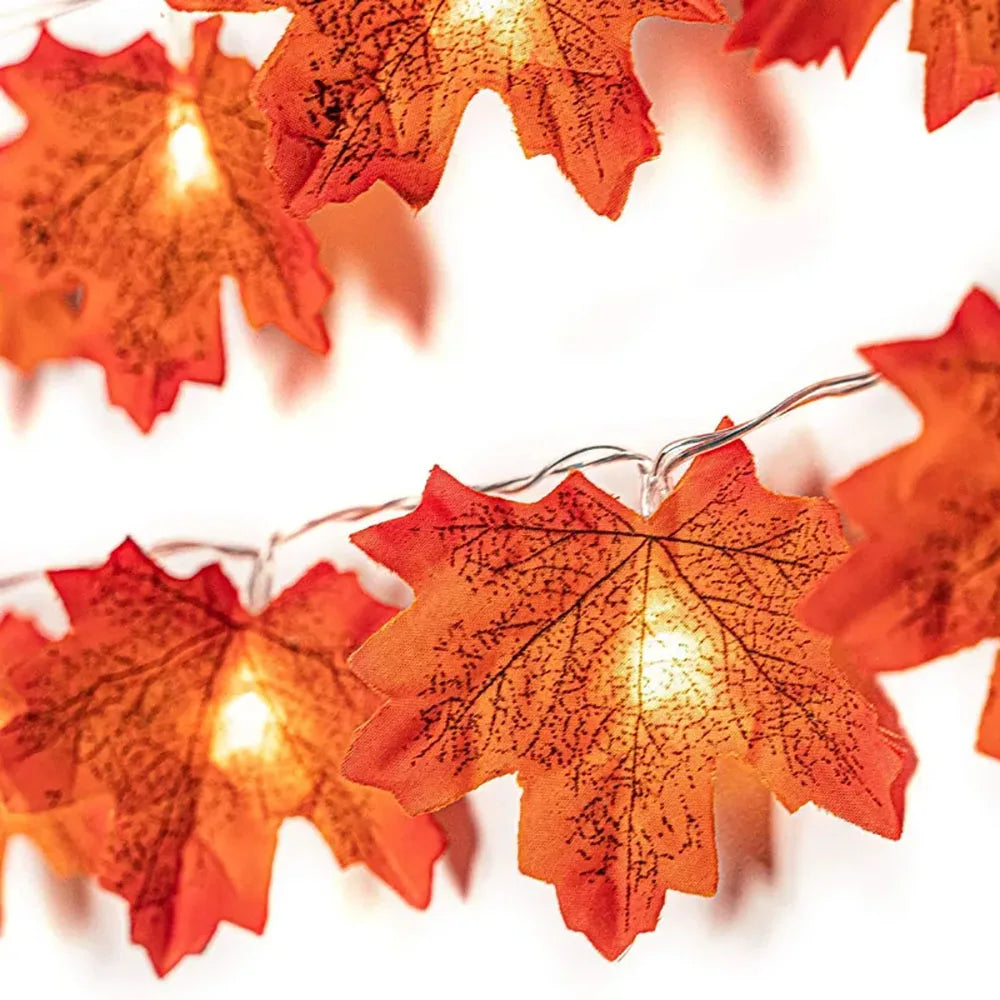 LED Maple Leaf Garland Lights – Fall, Halloween & Thanksgiving Décor
