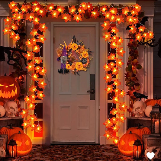 LED Maple Leaf Garland Lights – Fall, Halloween & Thanksgiving Décor