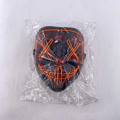 Wireless Neon LED Halloween Mask – Light-Up Party Mask