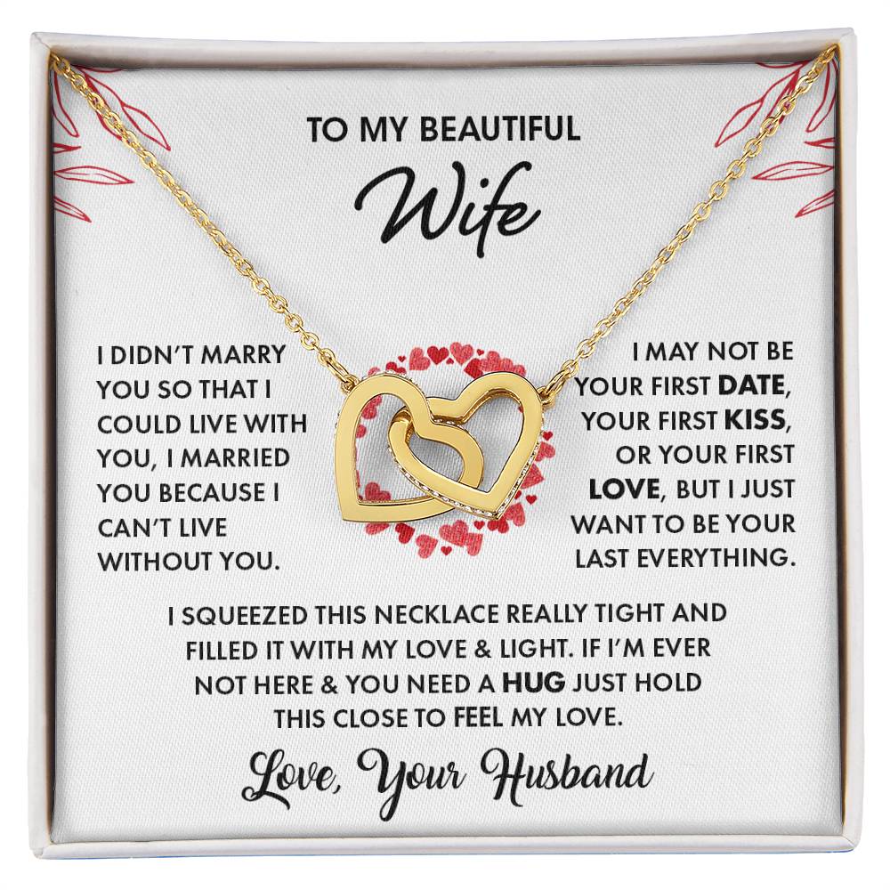 To My Beautiful Wife | Interlocking Hearts necklace