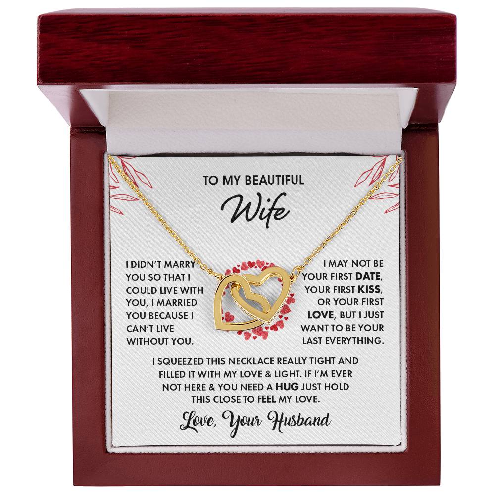 To My Beautiful Wife | Interlocking Hearts necklace