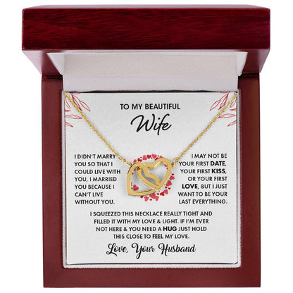 To My Beautiful Wife | Interlocking Hearts necklace
